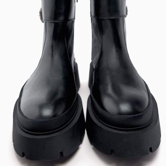 NEW Buckled Leather Ankle Boots - Picture 7 of 16